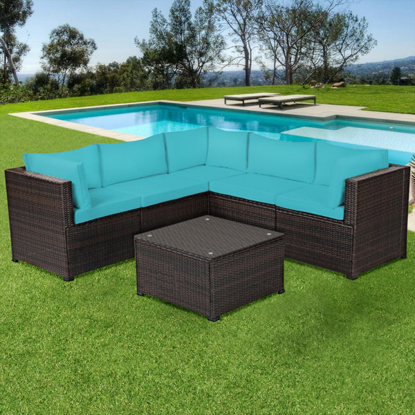 Latitude Run® 6 Pieces Patio Furniture Sofa Set With Cushions For